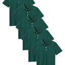 Hunter Green (5-Pack) 20 5-Pack School Uniform Tagless Polo Tshirt for Little Boys & Big Boys